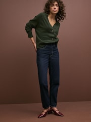 Rinse Blue 100% Cotton Column Mom Jeans - Image 1 of 5