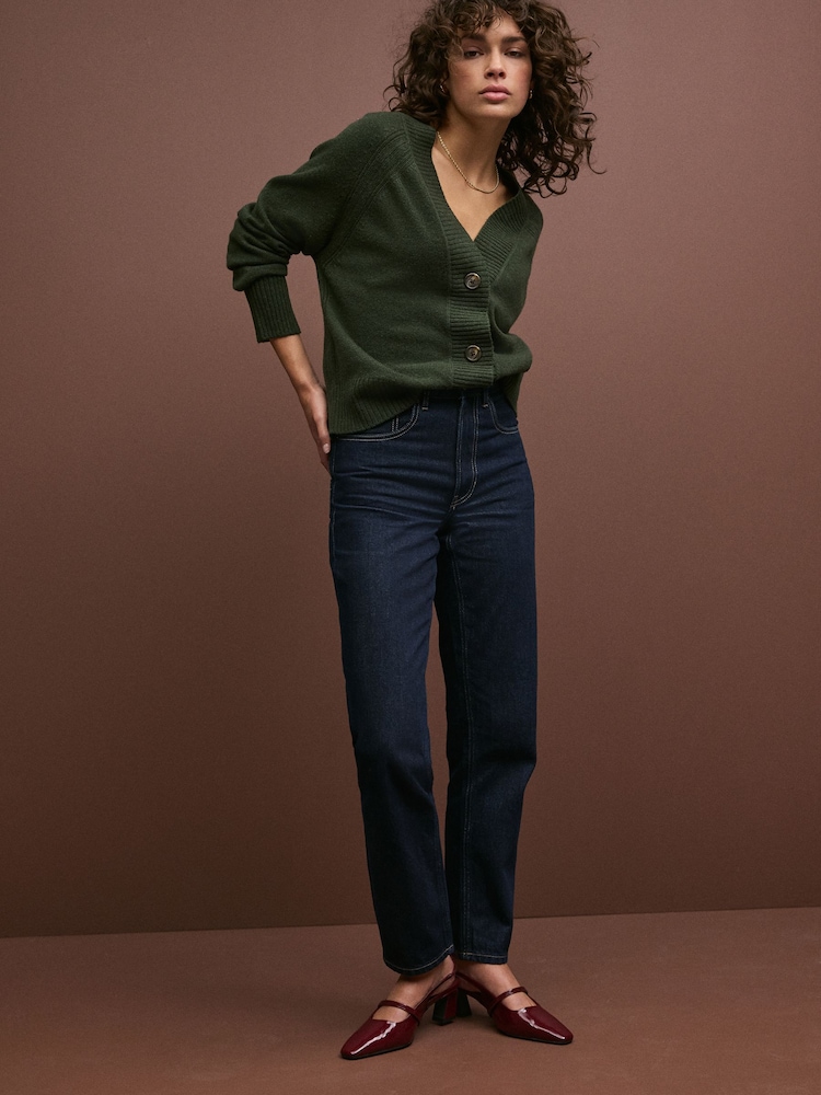 Rinse Blue 100% Cotton Column Mom Jeans - Image 1 of 5