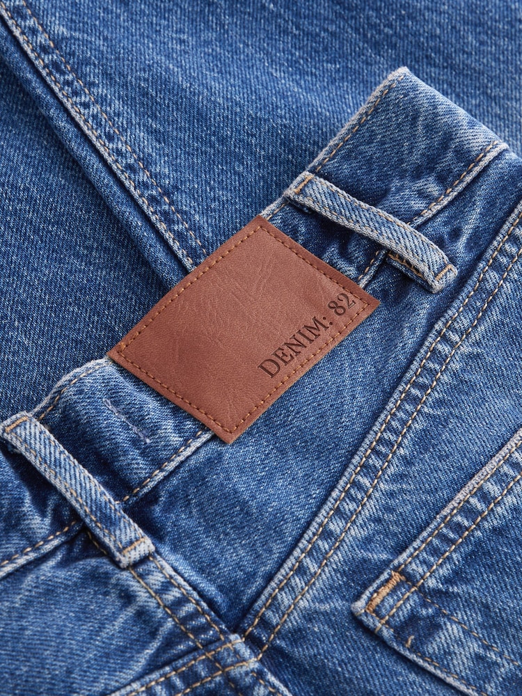 Dark Blue 100% Cotton Column Mom Jeans - Image 5 of 5