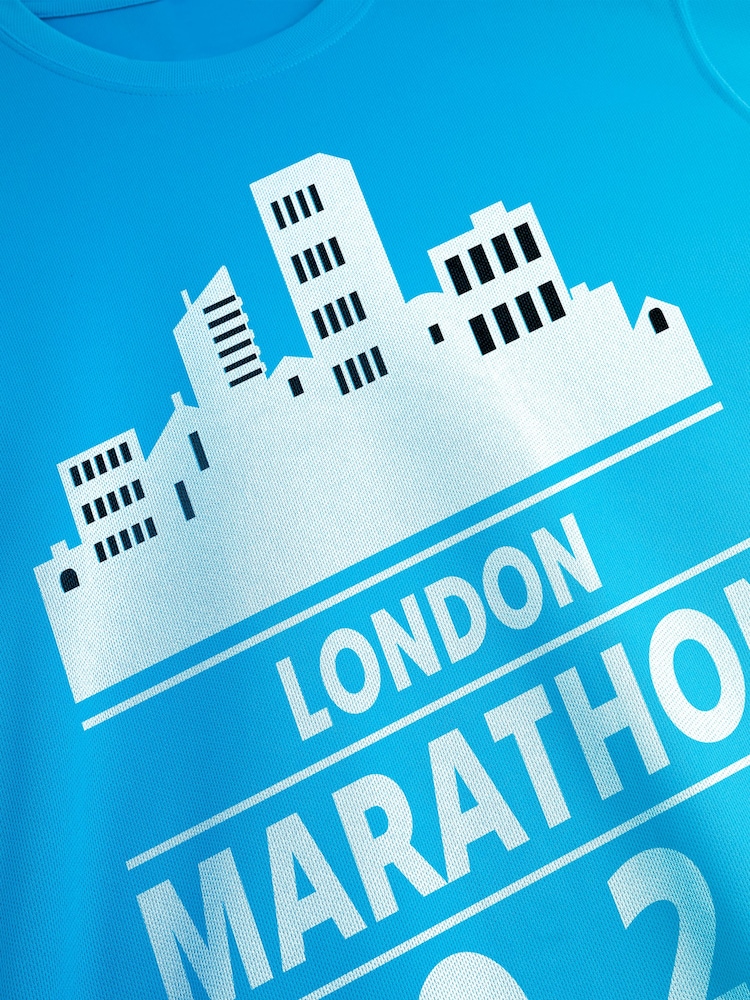 Personalised 'City' Marathon Sapphire Blue Long Sleeve T-Shirt By StitchStyle. - Image 2 of 4