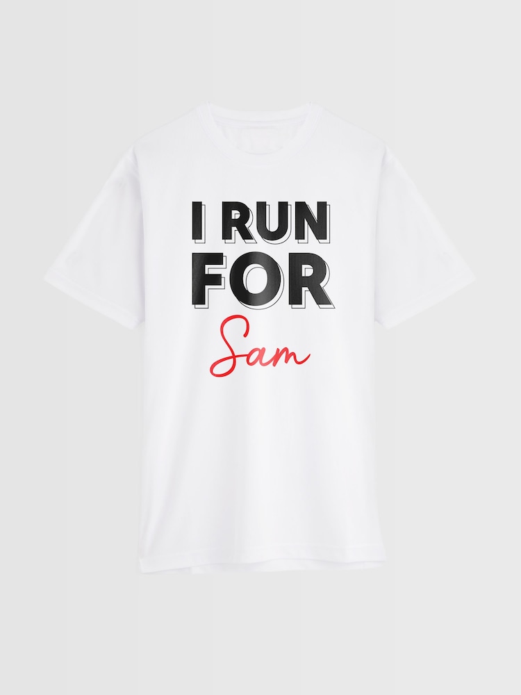 Stitch Style Personalised 'I Run For' Short Sleeve T-Shirt - Image 1 of 4