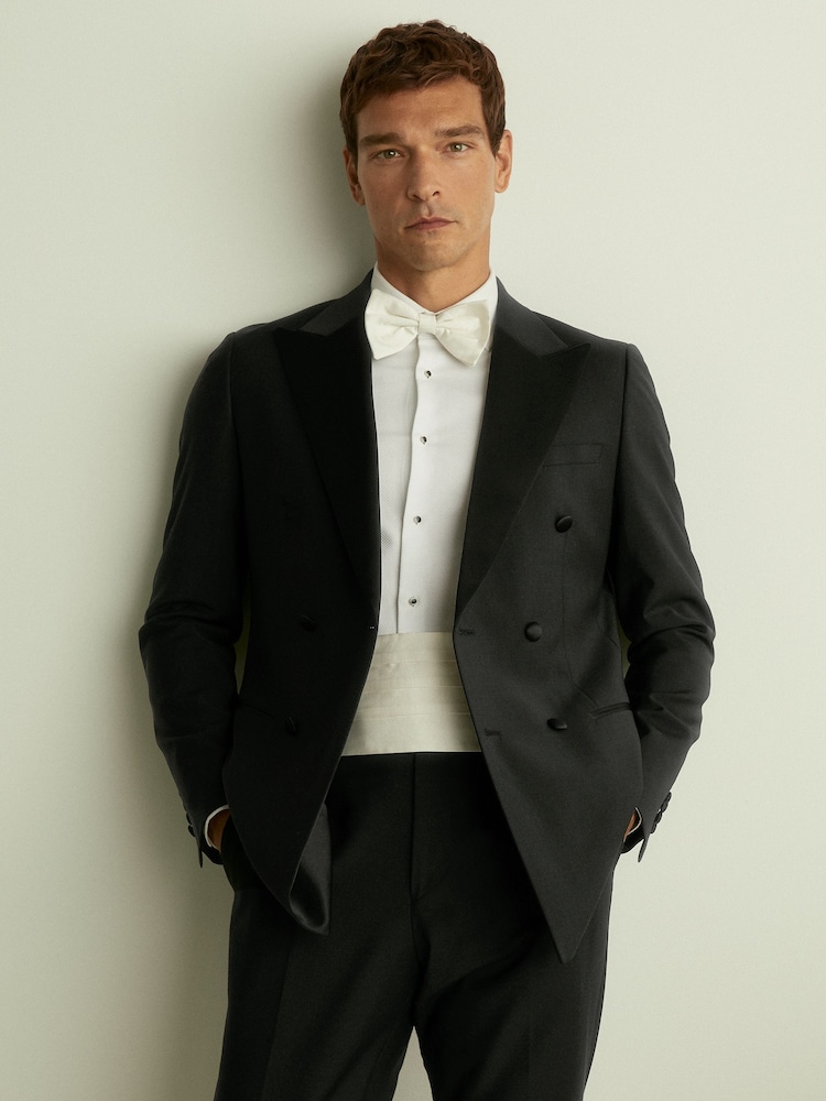 Veste de smoking ajustée à double boutonnage Reiss Poker Db - Image 3 of 7