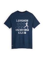 Personalised 'Running club' Navy Short Sleeve T-Shirt By Stitch Style. - Image 1 of 4