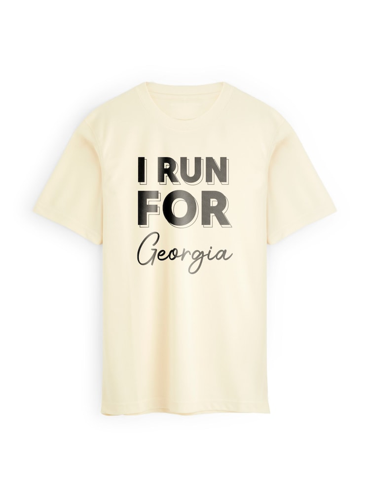 Stitch Style Personalized 'I Run For' Short Sleeve T-Shirt - Image 1 of 4