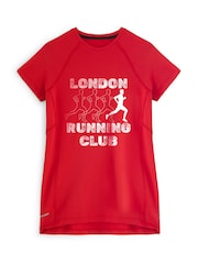 Personalised 'Running club' Red Short Sleeve T-Shirt By Stitch Style. - Image 1 of 4