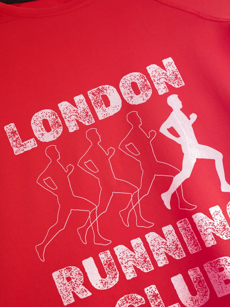 Personalised 'Running club' Red Short Sleeve T-Shirt By Stitch Style. - Image 2 of 4