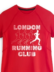 Personalised 'Running club' Red Short Sleeve T-Shirt By Stitch Style. - Image 4 of 4
