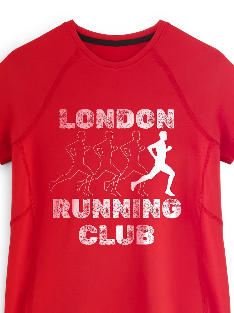 Personalised 'Running club' Red Short Sleeve T-Shirt By Stitch Style. - Image 4 of 4