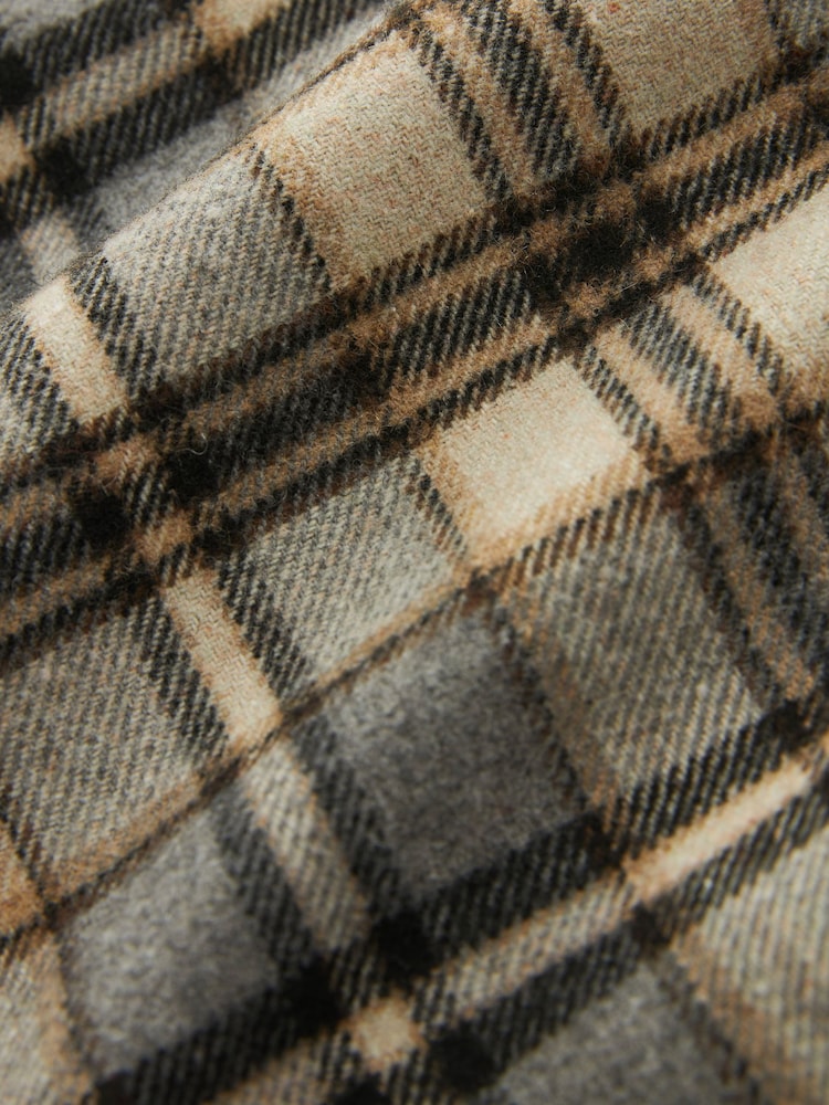 Neutral Check Hooded Shacket - Image 10 of 10 Neutral Check Hooded Shacket - Image 10 of 10