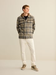 Neutral Check Hooded Shacket - Image 2 of 10