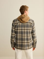 Neutral Check Hooded Shacket - Image 3 of 10
