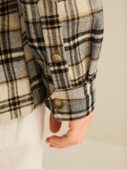 Neutral Check Hooded Shacket - Image 7 of 10