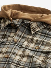 Neutral Check Hooded Shacket - Image 9 of 10