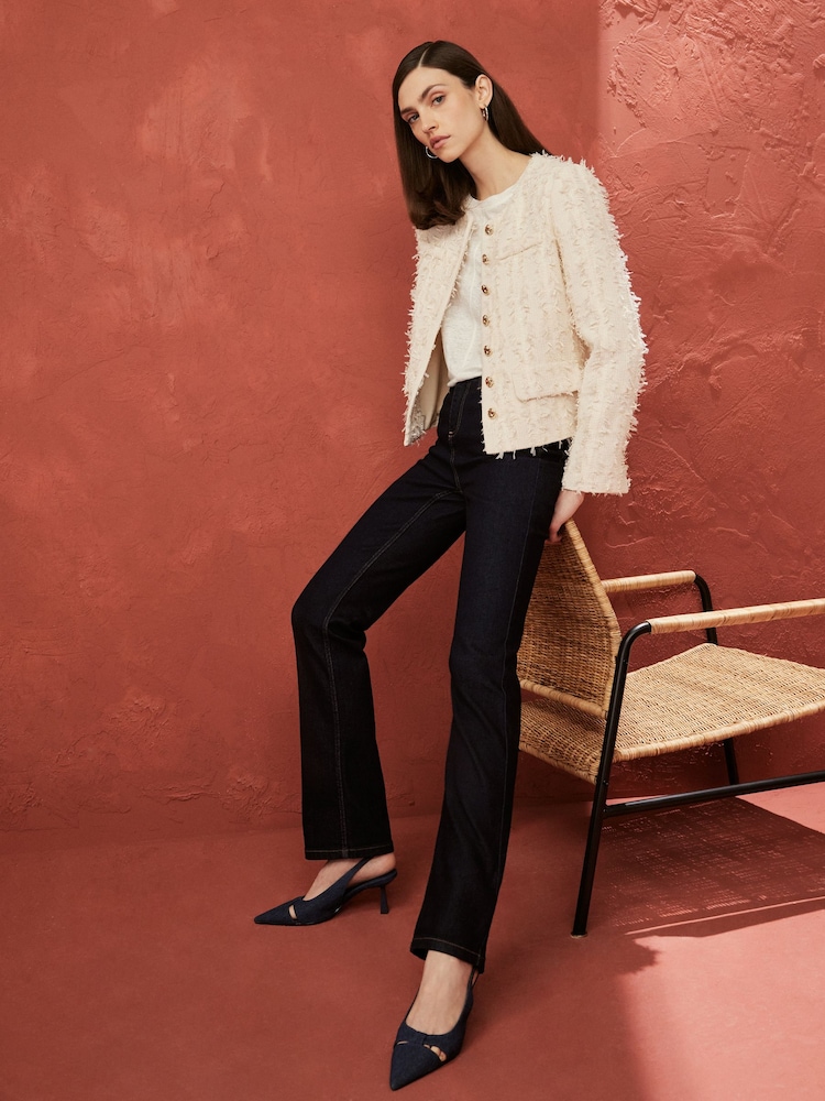 Cream Tuft Textured Tailored Jacket - Image 2 of 5