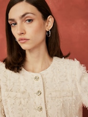 Cream Tuft Textured Tailored Jacket - Image 3 of 5