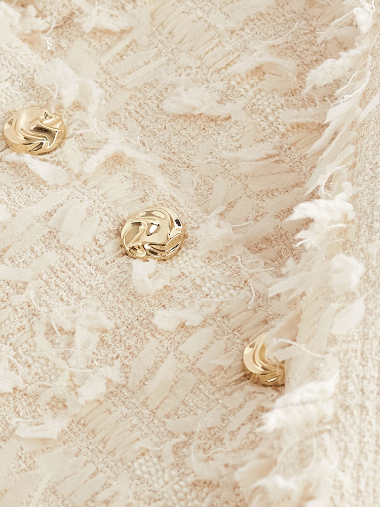 Cream Tuft Textured Tailored Jacket - Image 5 of 5