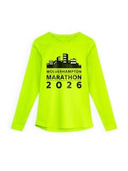 Personalised 'City' Marathon Electric Yellow Long Sleeve T-Shirt By StitchStyle. - Image 1 of 4