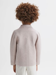 Reiss Oatmeal Melange Forester 9-14 yrs Long Sleeve Button Through Cardigan - Image 5 of 6