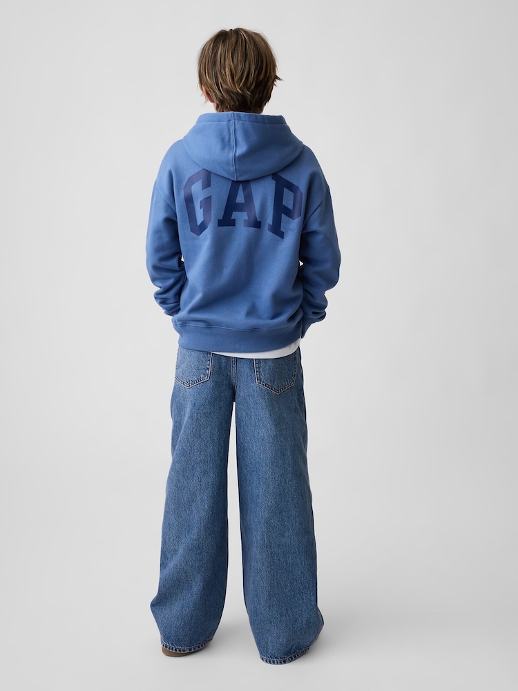 Azul - Sudadera con capucha relajada VintageSoft con logo de Gap (4-13 años) - Imagen 2 de 4