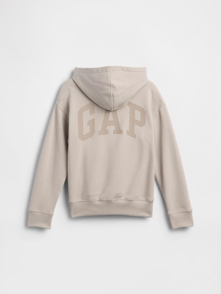 beis - Sudadera con capucha relajada VintageSoft con logo de Gap (4-13 años) - Imagen 2 de 3