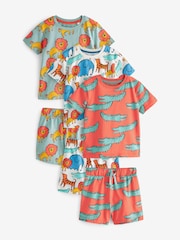 Bright Animal Short Sleeve 3 Pack Pyjama Set (9mths-12yrs) - Image 3 of 7