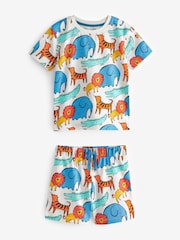 Bright Animal Short Sleeve 3 Pack Pyjama Set (9mths-12yrs) - Image 5 of 7