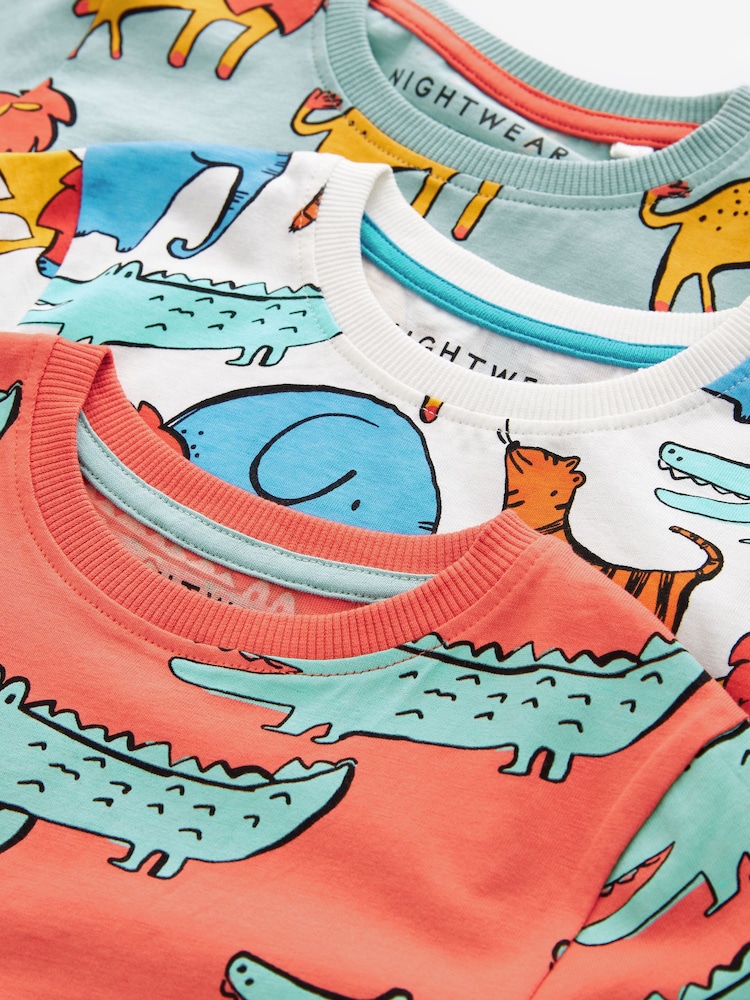 Bright Animal Short Sleeve 3 Pack Pyjama Set (9mths-12yrs) - Image 7 of 7