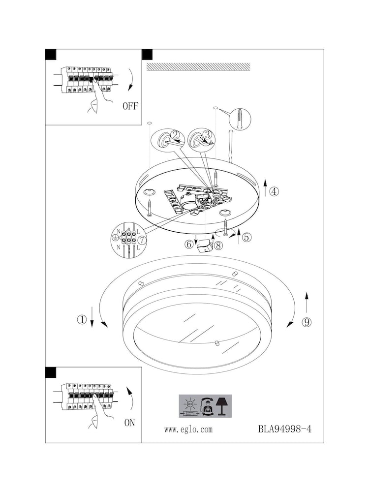 Eglo Silver Palermo LED Wall Ceiling Light - Image 6 of 6