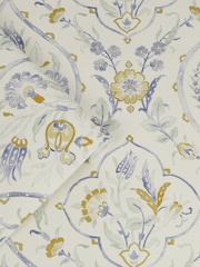 Laura Ashley Pale Ochre Yellow Foscot Damask 10M Wallpaper - Image 3 of 4