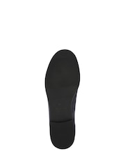 Jones Bootmaker Navy Blue Suede Wide Fit Tamsyn Smart Leather Penny Loafers - Image 5 of 5