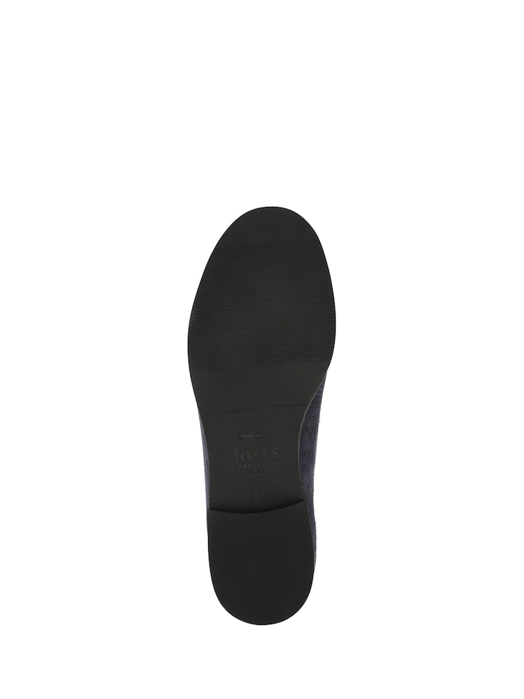 Jones Bootmaker Navy Blue Suede Wide Fit Tamsyn Smart Leather Penny Loafers - Image 5 of 5 Jones Bootmaker Navy Blue Suede Wide Fit Tamsyn Smart Leather Penny Loafers - Image 5 of 5