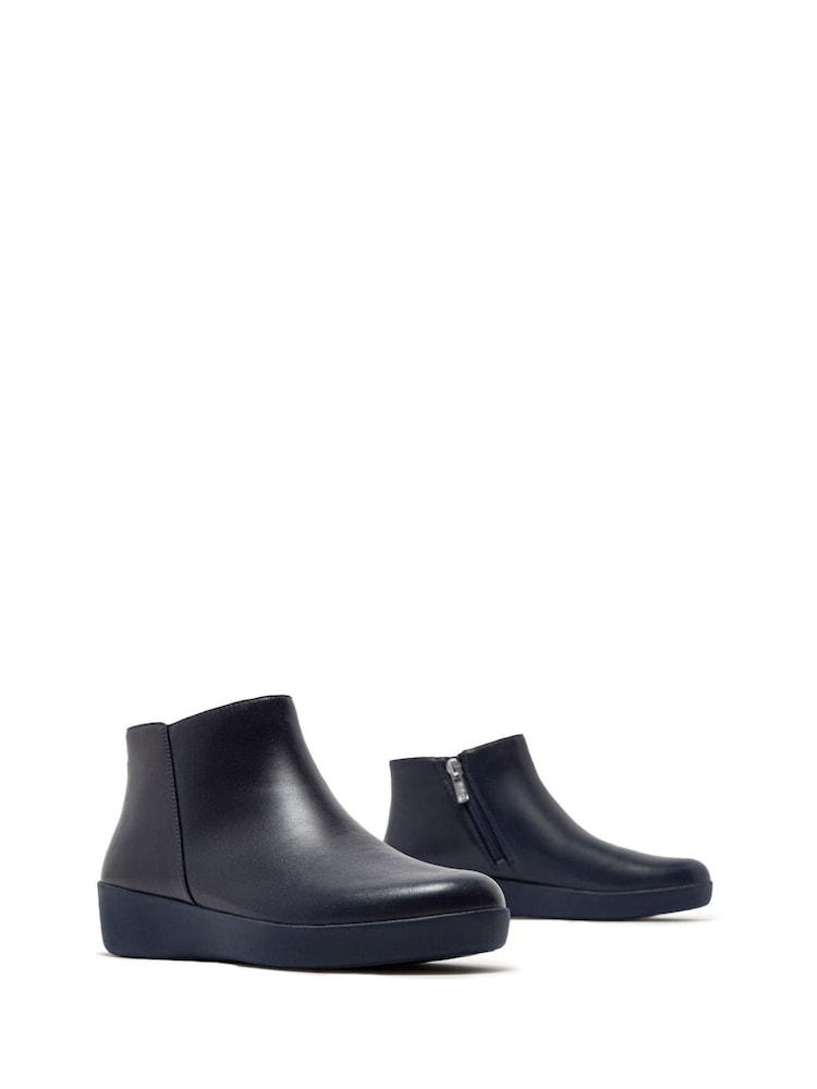 FitFlop Blue Sumi Leather Ankle Boots - Image 2 of 4