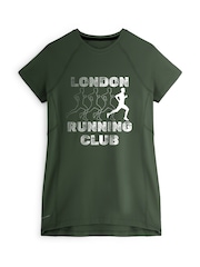 Personalised 'Running Club' Green Short Sleeve T-Shirt By Stitch Style. - Image 1 of 4