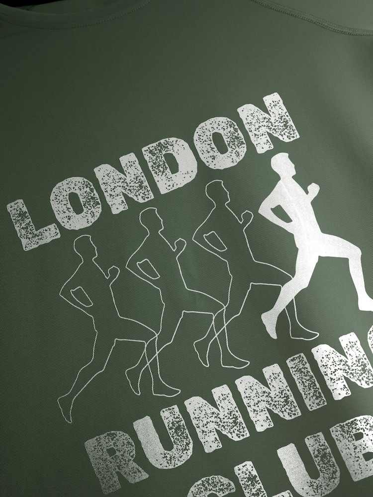 Personalised 'Running Club' Green Short Sleeve T-Shirt By Stitch Style. - Image 2 of 4