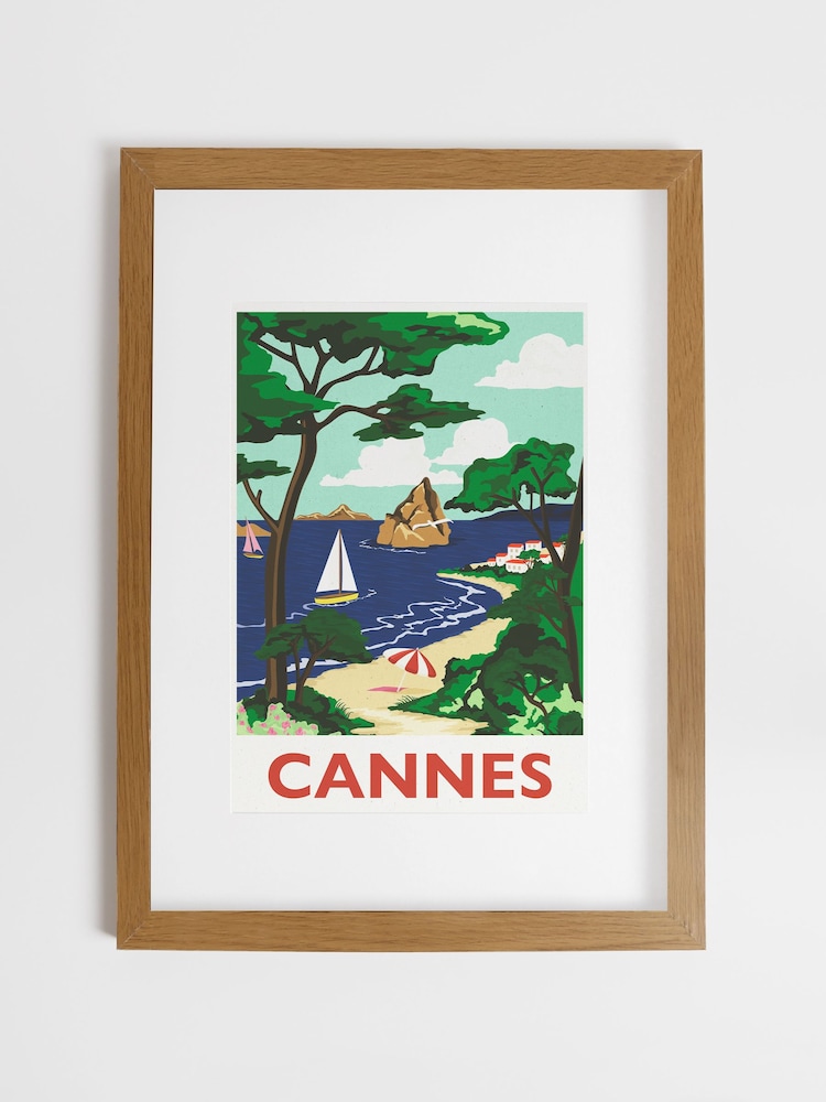 Joules fargerikt Cannes tremontert innrammet veggkunst - Bilde 2 av 4