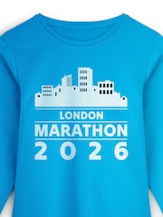 Personalised 'City' Marathon Sapphire Blue Long Sleeve T-Shirt By StitchStyle. - Image 4 of 4