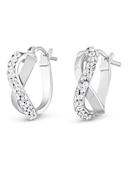 Beaverbrooks 9ct Gold Crystal Hoop Earrings - Image 1 of 4