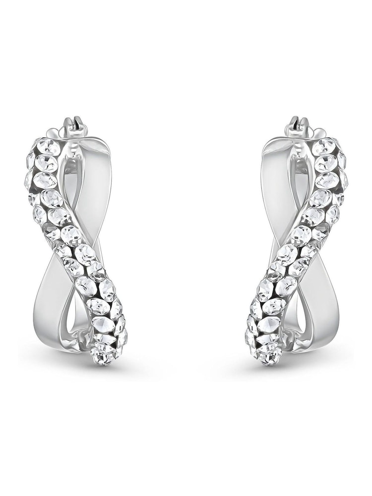 Beaverbrooks 9ct Gold Crystal Hoop Earrings - Image 2 of 4