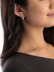 Beaverbrooks 9ct Gold Crystal Hoop Earrings - Image 3 of 4