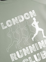 Personalised 'Running club' Sage Green Short Sleeve T-Shirt By Stitch Style. - Image 2 of 4