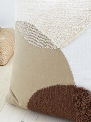 Natural Tufted Stripes 100% Cotton Cushion - Image 2 of 4
