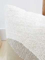 Natural Tufted Stripes 100% Cotton Cushion - Image 3 of 4
