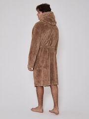 Loungeable Brown Sherpa Hooded Dressing Gown - Image 2 of 4