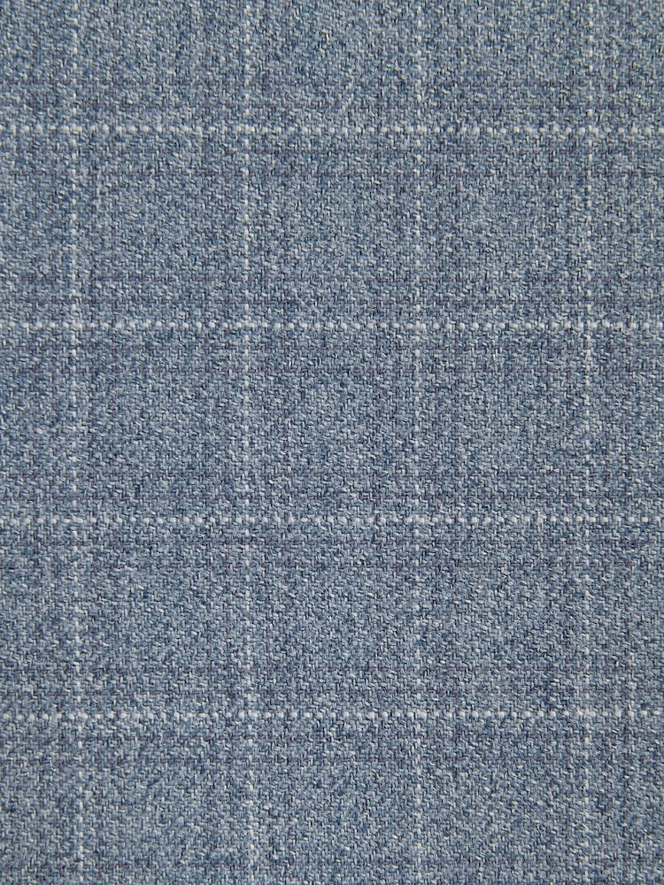 Light Blue Tailored Fit Check Suit Jacket - Image 12 of 12