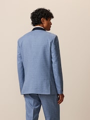 Light Blue Tailored Fit Check Suit Jacket - Image 3 of 12