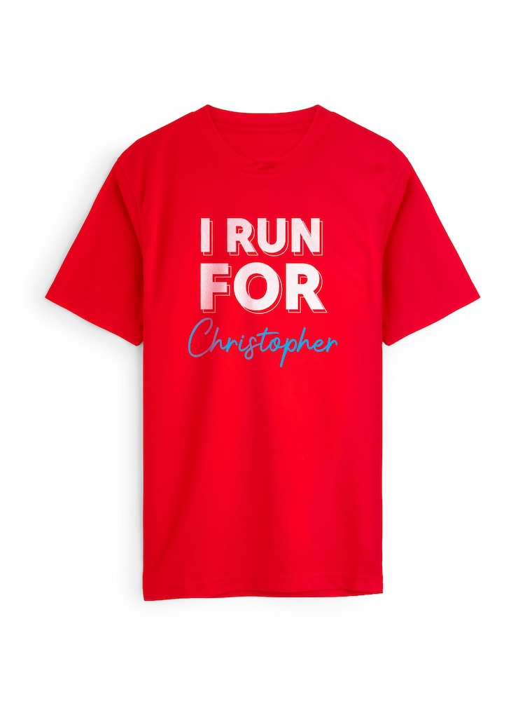 Stitch Style Personalized 'I Run For' Short Sleeve T-Shirt - Image 1 of 4