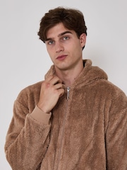 Loungeable Brown Sherpa Hooded All-In-One - Image 3 of 5