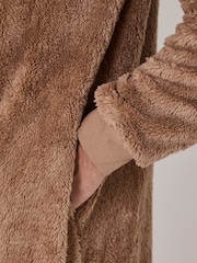 Loungeable Brown Sherpa Hooded All-In-One - Image 5 of 5