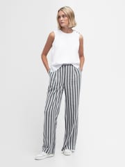 Barbour® Black/White Annalise Stripe Straight Leg Trousers - Image 7 of 9