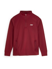 Stitch Style Personalised Initial Unisex Burgundy Zip Top - Image 1 of 4